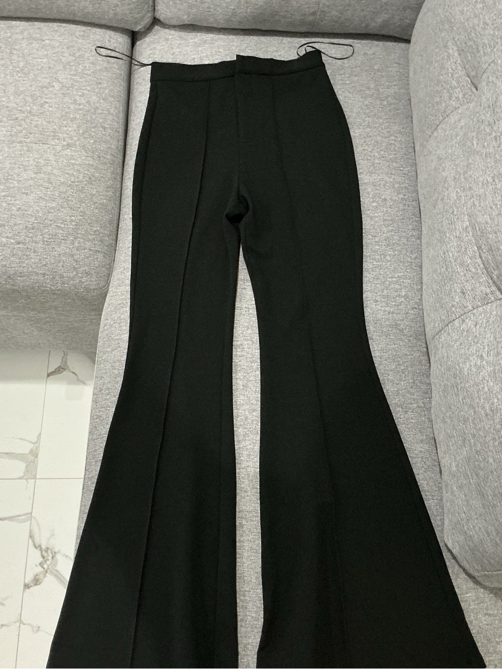 Black Flared Ponte Knit Pants
